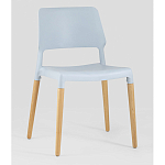 Пластиковый стул на ножках из массива бука Ferret Grey-Blue варинант исполнения - 1 | Loft Concept в Рязани