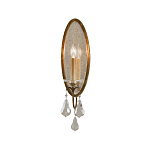 Бра с овальным зеркальным основанием с лампой в виде свечи и хрустальными подвесками Feiss варинант исполнения - 1 | Loft Concept в Рязани