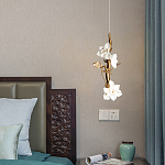 Люстра с белыми цветами на ветвистом каркасе Lure by PELLE варинант исполнения - 2 | Loft Concept в Рязани