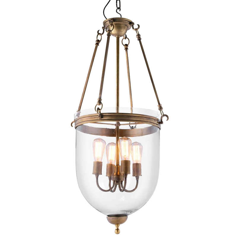 Люстра Lantern Cameron Brass M Латунь Прозрачное Стекло Люстра Lantern Cameron Brass M Латунь Прозрачное Стекло в Рязани | Loft Concept