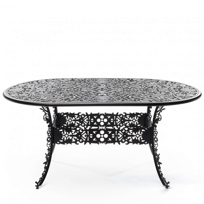 Обеденный стол Industry Collection ALUMINIUM OVAL TABLE – BLACK Черный Обеденный стол Industry Collection ALUMINIUM OVAL TABLE – BLACK Черный в Рязани | Loft Concept