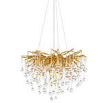 Люстра подвесная с прозрачными стеклянными подвесками в форме капель Диаметр 60 см Droplet Chandelier варинант исполнения - 1 | Loft Concept в Рязани