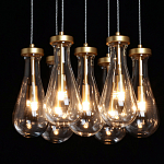 Люстра с 7-ю прозрачными плафонами из стекла в форме капли Lucid Rain  варинант исполнения - 5 | Loft Concept в Рязани