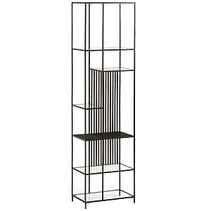 Стеллаж из металла и стекла Menzie Black Stripes Metal Rack