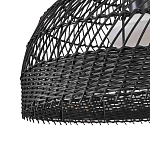 Подвесной светильник с округлым абажуром из черного ротанга Wicker Furniture варинант исполнения - 5 | Loft Concept в Рязани