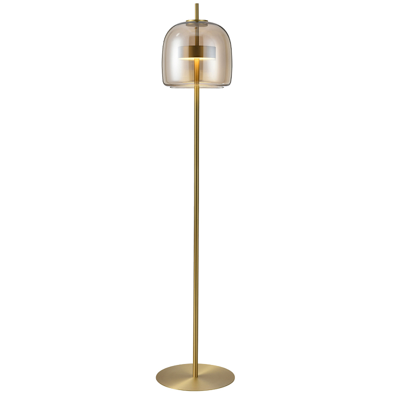 Торшер Blanton Amber Glass Floor Lamp Золотой Янтарный Прозрачное Стекло Торшер Blanton Amber Glass Floor Lamp Золотой Янтарный Прозрачное Стекло в Рязани | Loft Concept