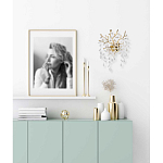 Бра золотого цвета с декоративными ветвями и прозрачными подвесками в форме листьев Droplet Chandelier варинант исполнения - 7 | Loft Concept в Рязани