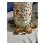 Ваза высокая из фарфора на бронзовом основании Turquoise Blooming Garden варинант исполнения - 5 | Loft Concept в Рязани