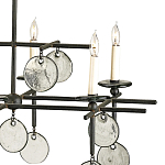 Люстра линейная черная с круглыми прозрачными подвесками  Horizontal Rectangular Chandelier варинант исполнения - 1 | Loft Concept в Рязани