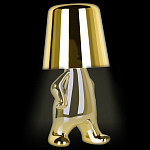 Настольная лампа фигурная золотого цвета с гладким абажуром Высота 19 см Sophia варинант исполнения - 3 | Loft Concept в Рязани