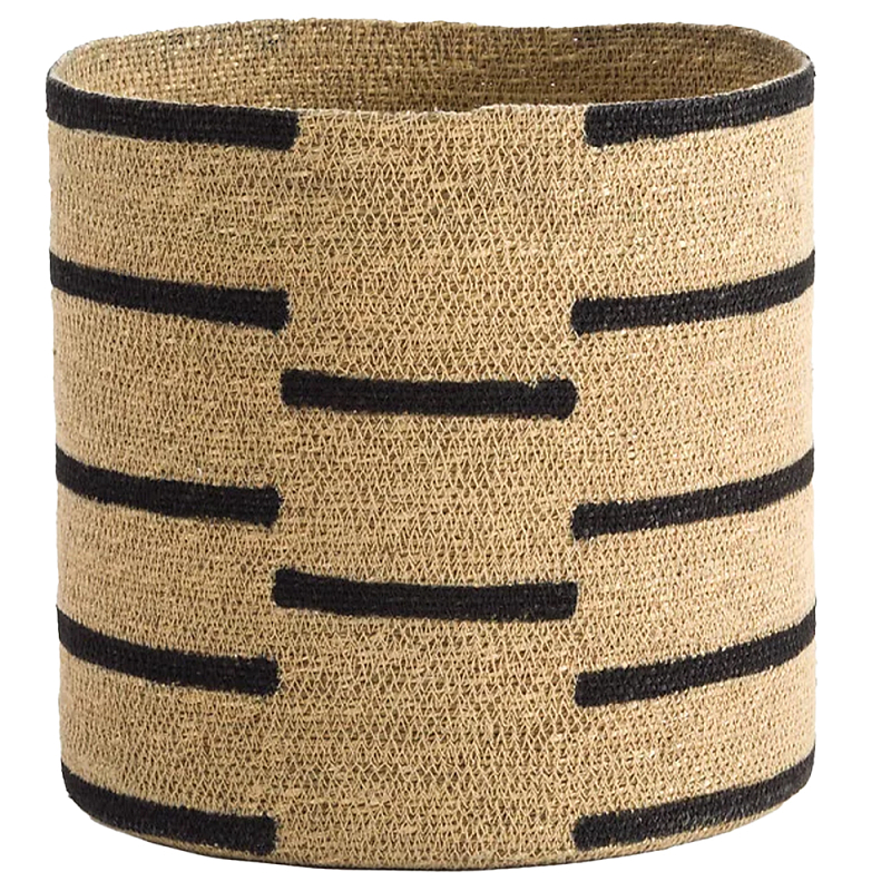 Плетеная корзина Asani Wicker Basket Бежевый Черный Плетеная корзина Asani Wicker Basket Бежевый Черный в Рязани | Loft Concept