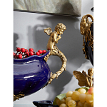 Чаша темно-синяя фарфоровая с бронзовыми ручками в виде ангелов Eden Garden варинант исполнения - 4 | Loft Concept в Рязани