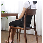 Стул деревянный с мягким сиденьем из черной натуральной кожи Moon Walnut Furniture варинант исполнения - 3 | Loft Concept в Рязани