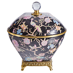 Шкатулка черного цвета с цветочной росписью Eden Garden варинант исполнения - 1 | Loft Concept в Рязани