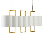 Люстра прямоугольная с белыми цилиндрическими абажурами White Ribbon варинант исполнения - 5 | Loft Concept в Рязани