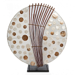 Настольная лампа из перламутра и дерева на подставке Indonesian Round Shell варинант исполнения - 2 | Loft Concept в Рязани