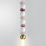 Подвесной светильник вытянутый с бусинами из белого и коричневого цвета PEARLS Suspension варинант исполнения - 4 | Loft Concept в Рязани
