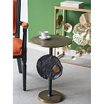 Столик приставной с абстрактным основанием и акцентом в виде золотистого диска Heavenly Space варинант исполнения - 8 | Loft Concept в Рязани