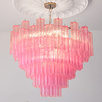 Элитная Люстра Textured Glass Pink Chandelier Ярко Розовое стекло варинант исполнения - 1 | Loft Concept в Рязани