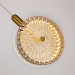 Подвесной светильник с плафоном из рельефного стекла Peony Glass Bronze  варинант исполнения - 3 | Loft Concept в Рязани