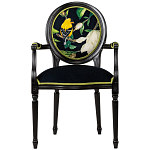 Стул с подлокотниками из натурального бука с изображением птицы и цветов Blooming Birds варинант исполнения - 1 | Loft Concept в Рязани