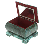 Шкатулка прямоугольная с зеркалом из натурального камня змеевик Stone Casket варинант исполнения - 3 | Loft Concept в Рязани