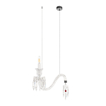 Подвесной светильник стеклянный в виде канделябра Curved Glass Chandelier варинант исполнения - 1 | Loft Concept в Рязани