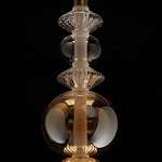 Подвесной светильник с вертикальной композицией из прозрачных и янтарных стеклянных шаров и ромбов Gabriel Scott Luna варинант исполнения - 7 | Loft Concept в Рязани