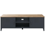 ТВ-тумба из металла и столешницей из массива дуба Metal Wood TV-Stand варинант исполнения - 1 | Loft Concept в Рязани