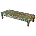 Кофейный стол из массива тропического дерева с резным декором Capellan Green Coffee Table варинант исполнения - 1 | Loft Concept в Рязани