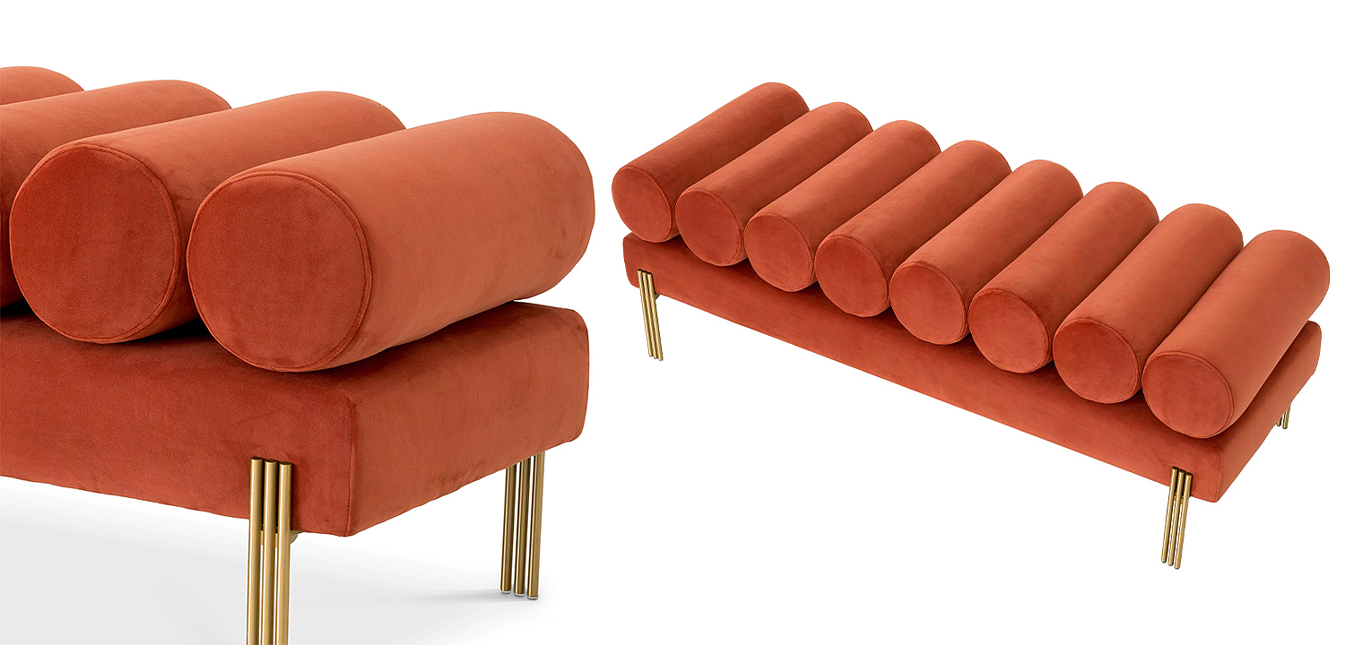 Банкетка Eichholtz Bench Oxley Orange Банкетка Eichholtz Bench Oxley Orange - Loft-Concept в Рязани