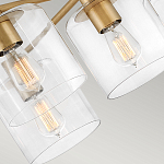 Потолочный светильник цвета латунь с пятью прозрачными цилиндрическими плафонами Hinkley варинант исполнения - 5 | Loft Concept в Рязани