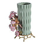 Ваза с птицами и цветами из фарфора с бронзовыми элементами Garden of Eden варинант исполнения - 3 | Loft Concept в Рязани