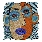 Арт-Объект плетеный из нитей Абстрактный портрет Joana Schneider  варинант исполнения - 2 | Loft Concept в Рязани