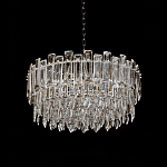 Круглая люстра с хрустальными подвесками на серебряном каркасе Gorgeous Crystal Light варинант исполнения - 6 | Loft Concept в Рязани