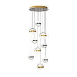 Люстра каскадная с 9-ю подвесами бронза и никель Peggy Futura lamp варинант исполнения - 2 | Loft Concept в Рязани