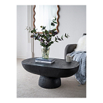 Столик кофейный черного цвета с овальной столешницей и круглым основанием Black Dalmen Table варинант исполнения - 2 | Loft Concept в Рязани