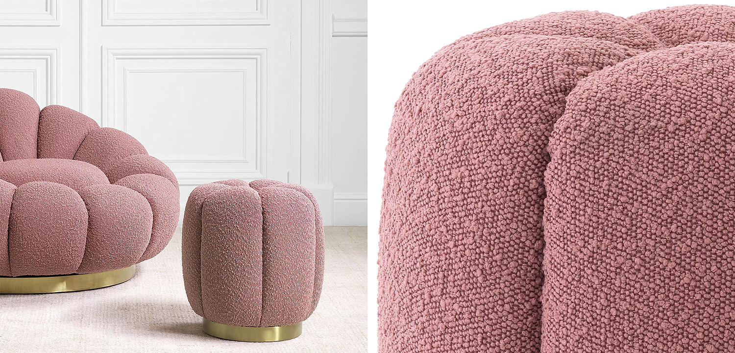 Пуф Eichholtz Stool Orchanic Boucle Rose Пуф Eichholtz Stool Orchanic Boucle Rose - Loft-Concept в Рязани