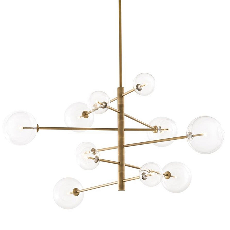 Люстра Chandelier Argento L Латунь Античная полированная Прозрачное Стекло Люстра Chandelier Argento L Латунь Античная полированная Прозрачное Стекло в Рязани | Loft Concept