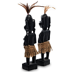 Комплект из 2-х деревянных статуэток Asmat Statuettes Black варинант исполнения - 2 | Loft Concept в Рязани