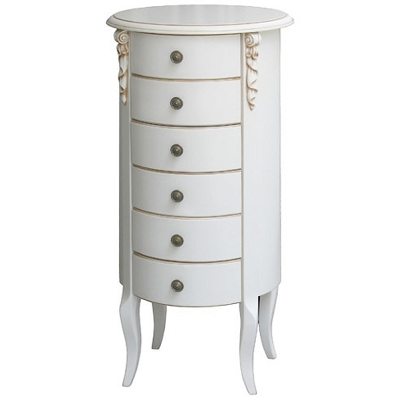 Круглый небольшой комод в стиле прованс с 6-ю ящиками Montmartre Provence Chest of Drawers ivory ( слоновая кость ) Круглый небольшой комод в стиле прованс с 6-ю ящиками Montmartre Provence Chest of Drawers ivory ( слоновая кость ) в Рязани | Loft Concept