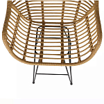 Стул барный с ротанговым плетением Half Bar Chair with Wicker с подлокотниками варинант исполнения - 7 | Loft Concept в Рязани