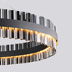 Люстра кольцевая чёрного цвета с вертикальными стеклянными элементами Ring Horizontal варинант исполнения - 1 | Loft Concept в Рязани