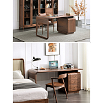 Стол рабочий округлой формы с 3-мя ящиками  Working Moonnut Table варинант исполнения - 2 | Loft Concept в Рязани