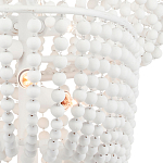 Люстра белая в форме спирали с декором из круглых деревянных бусин White Wooden Beads варинант исполнения - 1 | Loft Concept в Рязани