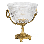 Чаша из рельефного стекла прозрачного цвета на бронзовой подставке Eden Garden варинант исполнения - 1 | Loft Concept в Рязани