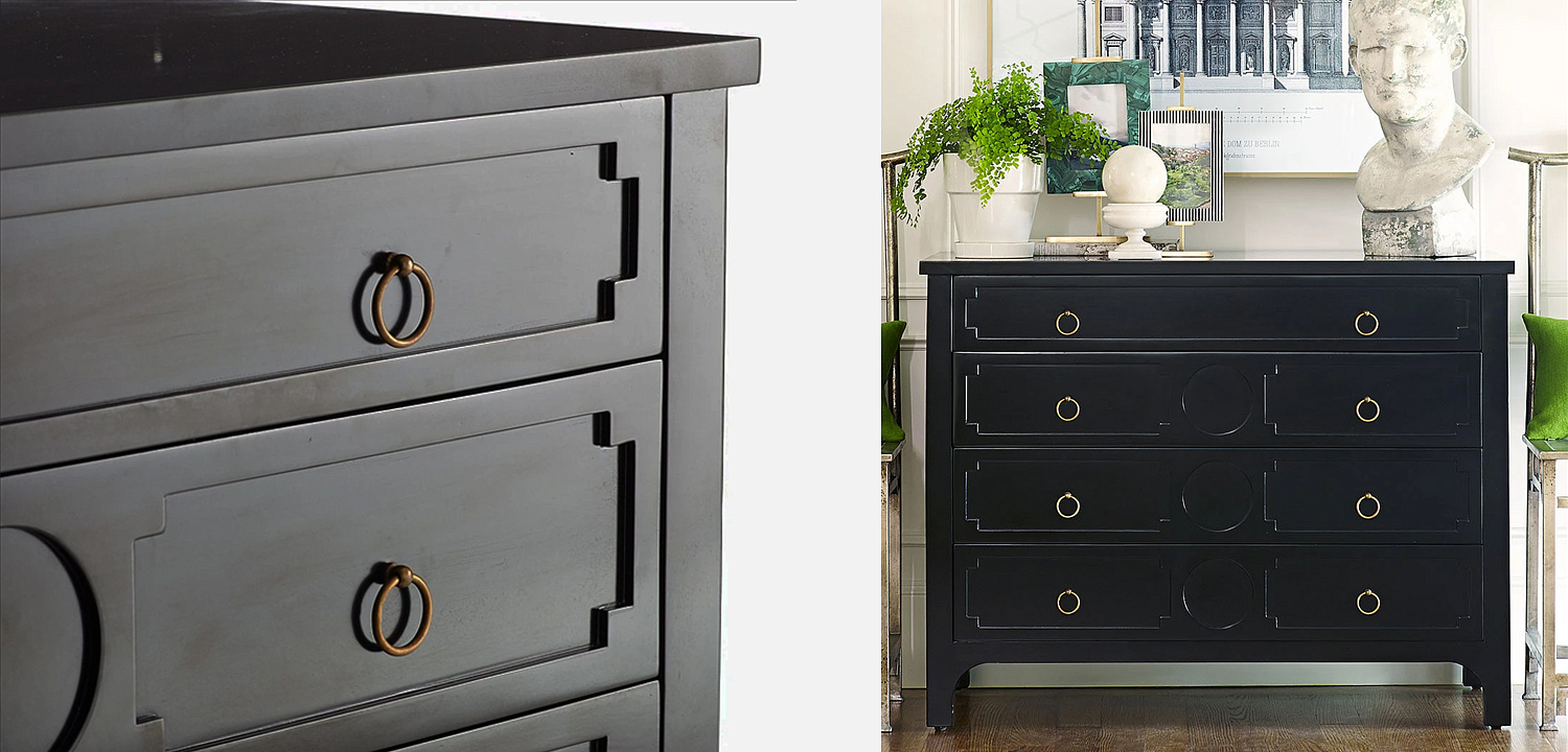 Комод с 4-мя ящиками Lawrence chest of drawers Black Черный Комод с 4-мя ящиками Lawrence chest of drawers Black Черный - Loft-Concept в Рязани