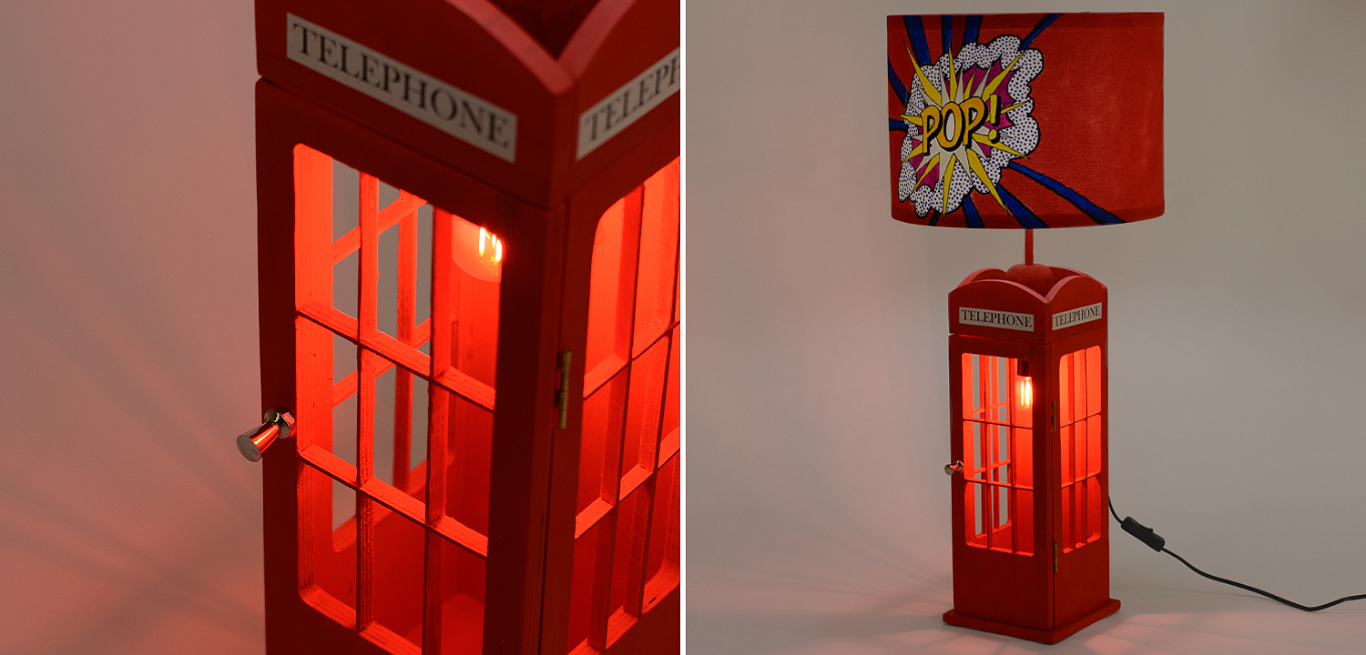 Настольная лампа Red Phone Booth Pop Lamp Настольная лампа Red Phone Booth Pop Lamp - Loft-Concept в Рязани
