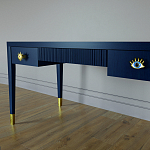 Письменный стол Elsa Dreams Blue Шпон дерево с двумя ящиками варинант исполнения - 4 | Loft Concept в Рязани