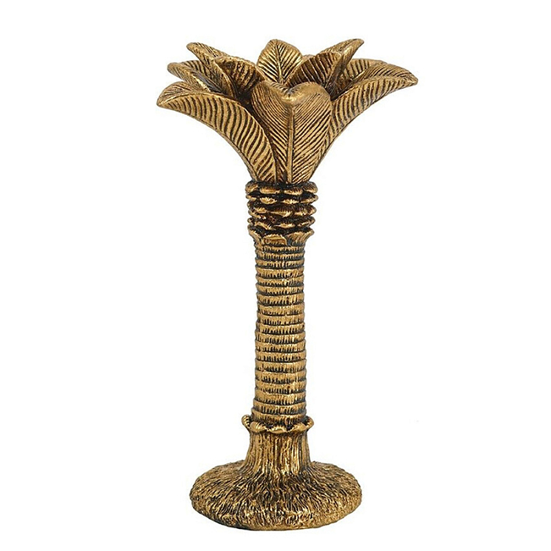 Подсвечник в форме пальмы с резными листьями и текстурным основанием Golden palm leaves Бронза Подсвечник в форме пальмы с резными листьями и текстурным основанием Golden palm leaves Бронза в Рязани | Loft Concept